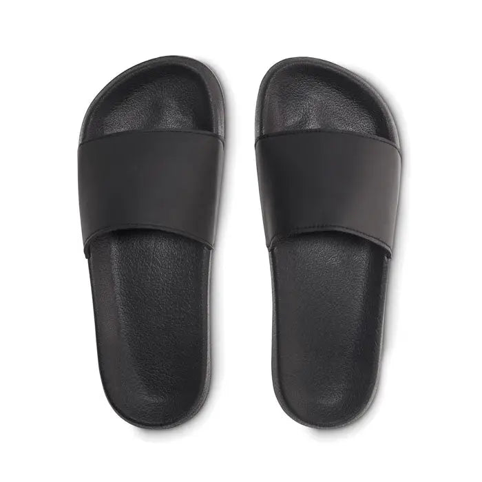 Sandale tip papuci negri din cauciuc cu design minimalist antialunecare marimea 38 39