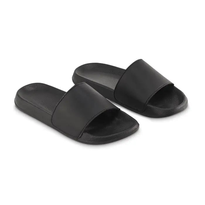 Black ruber slide sandals anti-alunecare size 40/41 with minimalist design and simple structure