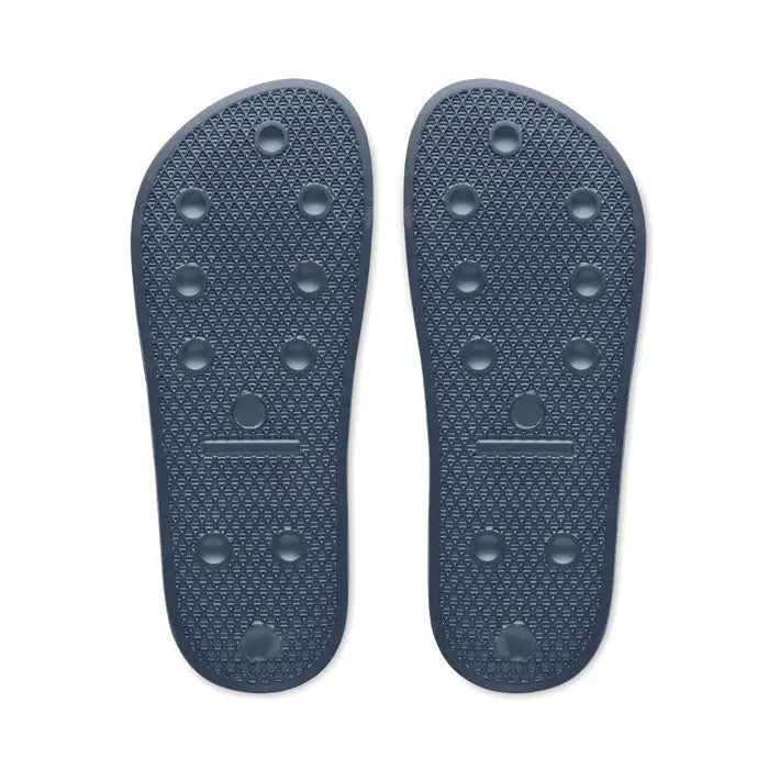 Soluri albastru închis antiderapante din cauciuc pentru flip-flop marimea 40/41 cu model texturat si puncte de prindere