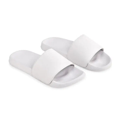 Slide sandals albe cu talpa moale din cauciuc si design minimalist anti alunecare marimea 42 43