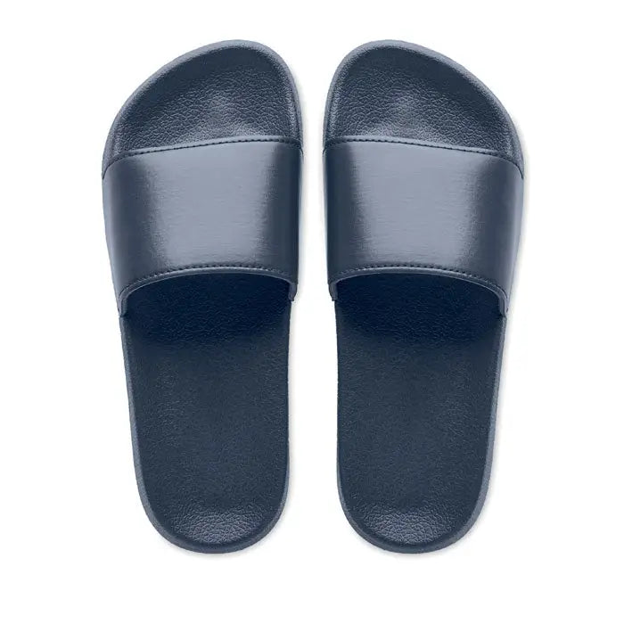 Glisoare anti-alunecare marimea 42/43 sandale slip-on negre cu suprafata neteda texturata si talpa de cauciuc