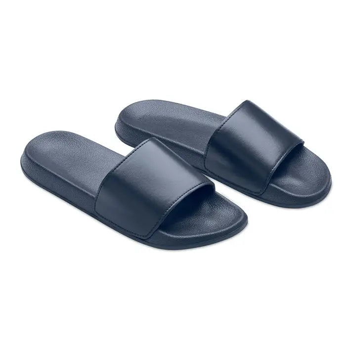 Sandale slip-on negre cu finisaj lucios si design simplu pentru glisoare anti-alunecare marimea 42/43