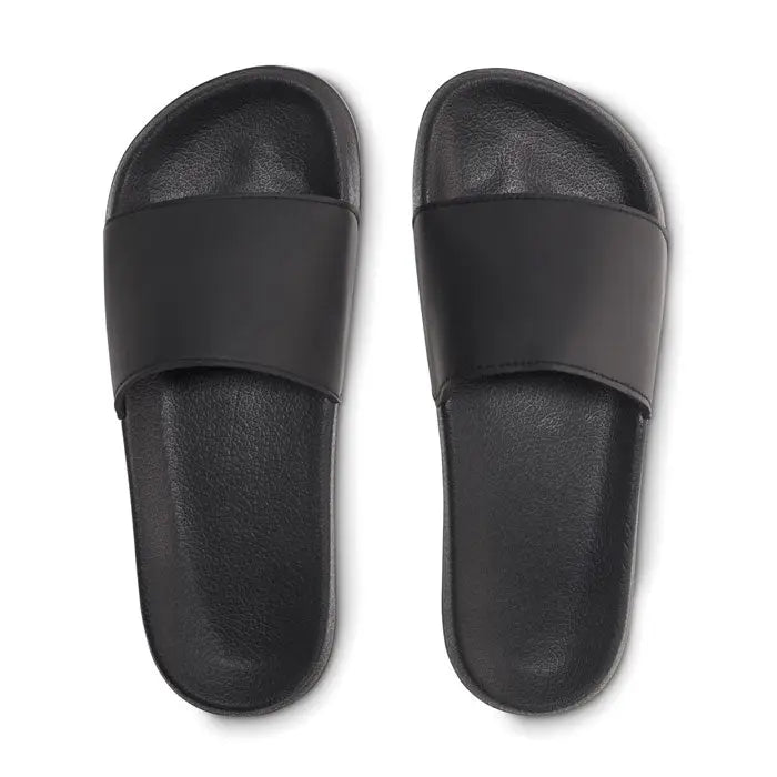 Glisoare anti-alunecare marimea 42/43 sandale negre din cauciuc cu o singura bareta pe picior