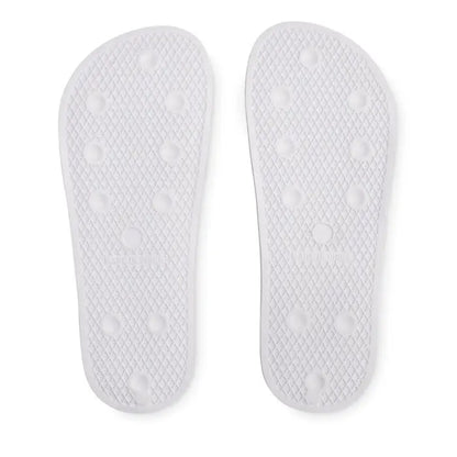 Flip-flops albe din cauciuc cu talpă texturată diamant și gripuri circulare antialunecare marimea 42/43