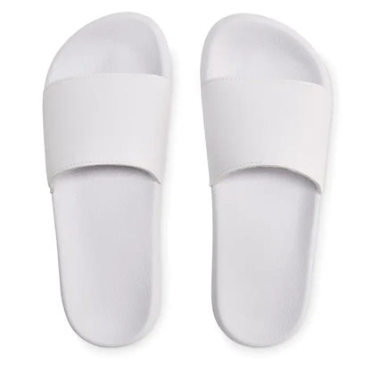 Slide alb anti-alunecare marimea 44/45 cu design simplu si material uniform neted