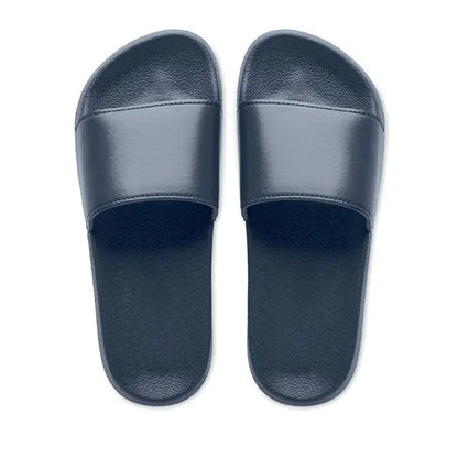 Black slide sandals anti-alunecare marimea 44 45 cu bretea lucioasa si talpa cauciuc texturata