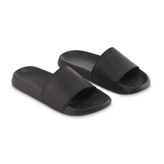 Slapi negri din cauciuc cu design minimalist si talpa antialunecare marimea 44 45