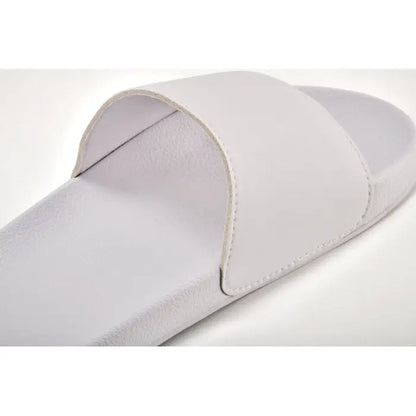 Albă piele șlide anti-alunecare mărimea 46/47 cu design curat și minimalist