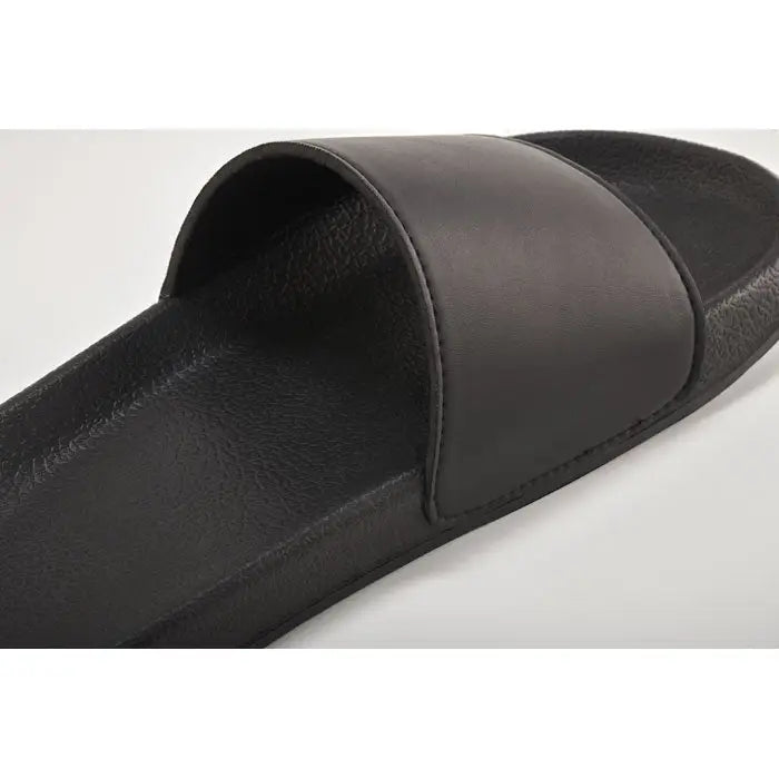Sandale glisoare slip-on negre marimea 46/47 cu talpa si partea superioara neteda texturata anti-alunecare