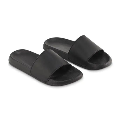 Glisoare anti-alunecare marimea 46/47 sandale tip slide negre din cauciuc cu design minimalist