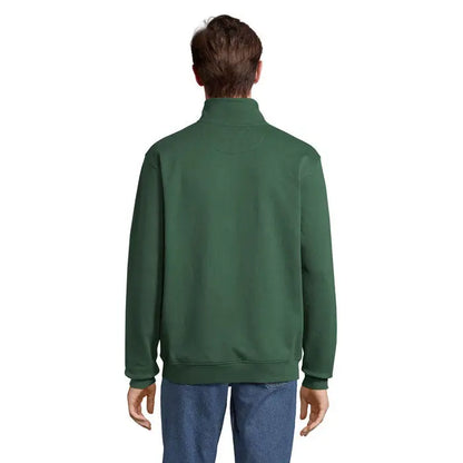 Guler cu fermoar conrad din fleece verde inchis cu maneci si tiv striate pentru transpiratie