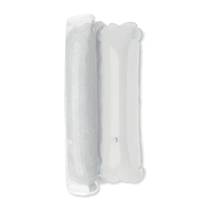 Hamac gonflabil alb din material plastic cu panou lateral din plasa pentru relaxare pe apa