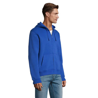 Hanorac royal blue vibrant HOODOR SPIKE BaRBAtI cu fermoar cu buzunare frontale si tesatura texturata