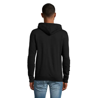 Hanorac horica unisex stone negru cu fermoar maneci lungi si mansete riburate