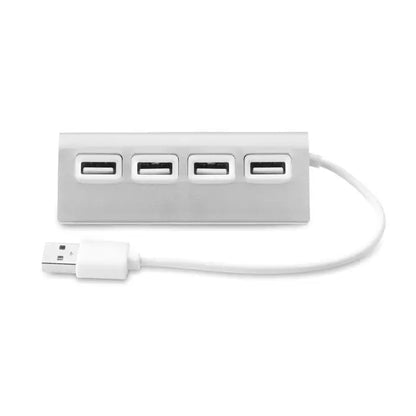 Hub usb cu 4 porturi alb cu cablu asortat pentru conectarea mai multor dispozitive usb simultan