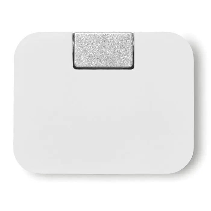 Hub usb cu 4 porturi alb dreptunghiular cu buton metalic argintiu pentru conectivitate suplimentara