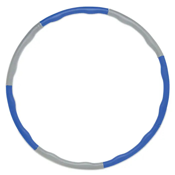 Hula hoop albastru și gri din plastic segmentat din rpethusa ideal pentru exerciții și joacă