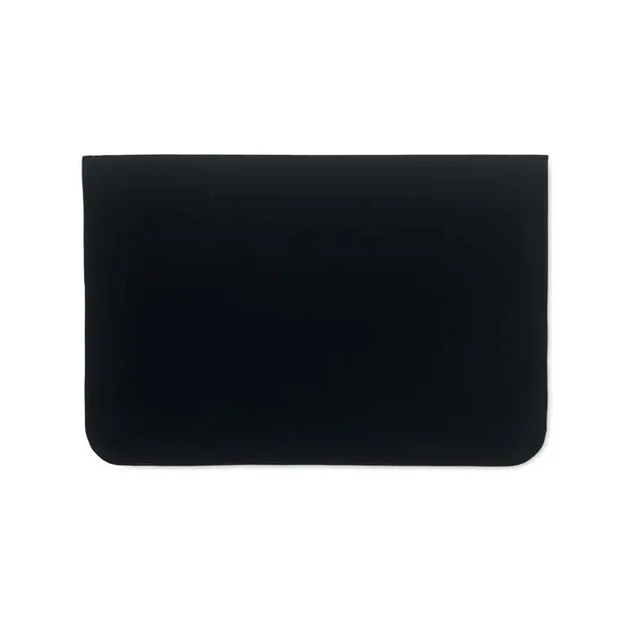 Husa laptop neagră dreptunghiulară din bumbac 220 gr/m², 15 inchi, cu finisaj moale și mat