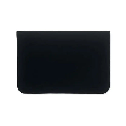 Husa laptop neagră dreptunghiulară din bumbac 220 gr/m², 15 inchi, cu finisaj moale și mat