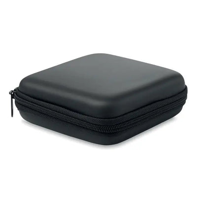 Husa pentru accesorii computer neagră dreptunghiulară cu exterior moale, captușit și închidere cu fermoar