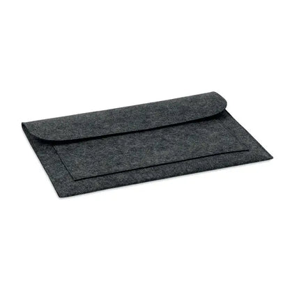 Husa pentru laptop felt de 15 inchi din fetru gri inchis cu design simplu si minimalist