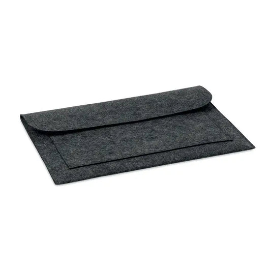 Husa pentru laptop felt de 15 inchi din fetru gri inchis cu design simplu si minimalist