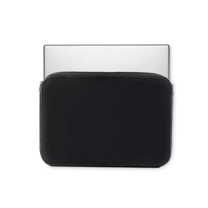 Husa pentru laptop neagra cu design minimalist si cusaturi subtile pe margini din material rezistent