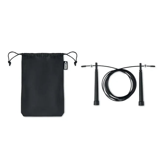 Husa rpet neagra pentru sarituri de viteza cu coarda eleganta si manere cilindrice din material durabil