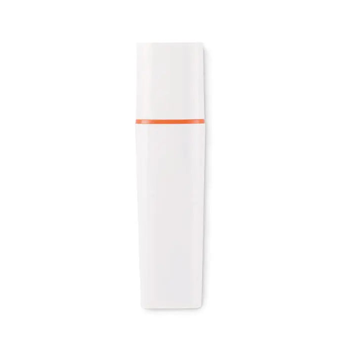 Sticlă cilindrică albă cu bandă portocalie subtilă pentru iluminator rpet, produs elegant și durabil