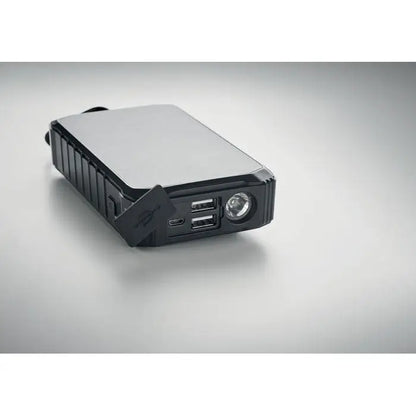 Black rugged power bank solar de 8000 mah cu lanterna led integrata si porturi usb multiple