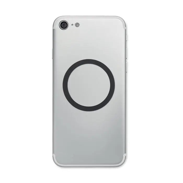 Iphone silver cu inel magnetic negru circular pe spate pentru incarcator magnetic portabil 15w