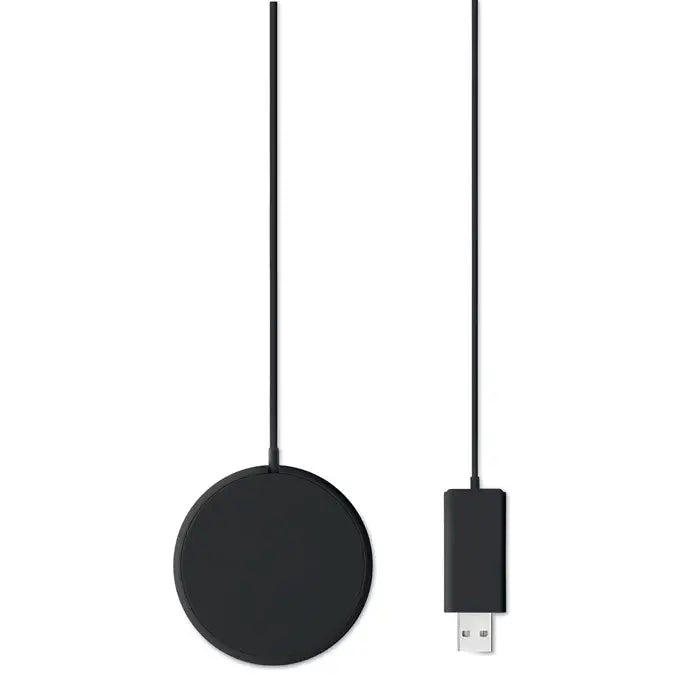 Incarcator magnetic wireless 10w negru circular cu cablu usb-c pentru incarcare rapida fara fir