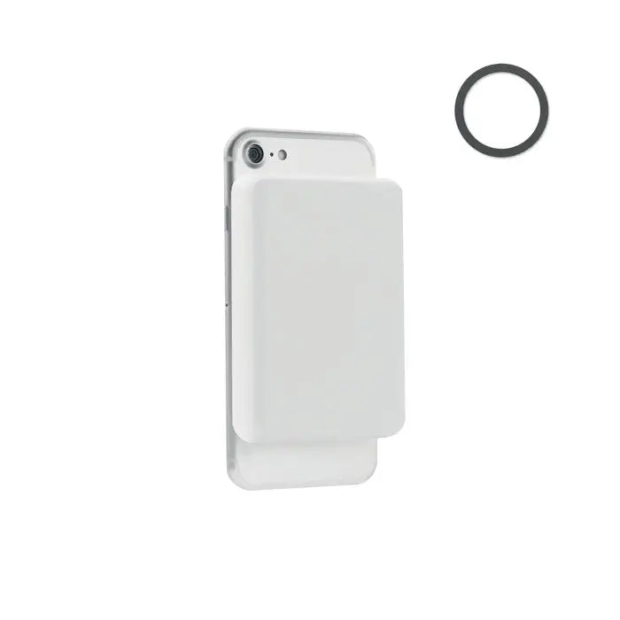 Carcasa alba subtire pentru telefon cu design minimalist si finisaj mat, compatibila cu incarcator magnetic wireless 15w