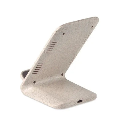 Beige speckled incarcaror paie de grau abs std10w phone stand with minimalist design and integrated charging port