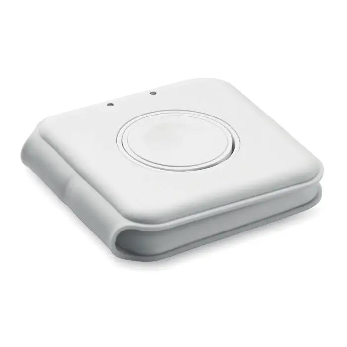 Incarcator pliabil 2 in 1 15w alb din silicon cu pad wireless si doua leduri indicatoare
