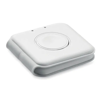 Incarcator pliabil 2 in 1 15w alb din silicon cu pad wireless si doua leduri indicatoare