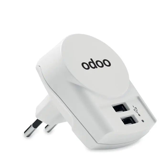 Incarcator skross euro usb alb cu doua porturi usb si stecher european pentru calatorii