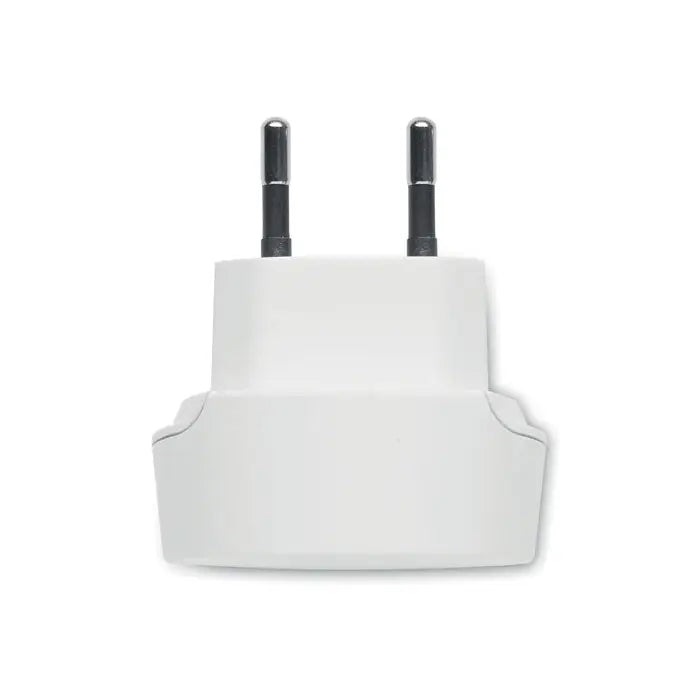 Adaptor de călătorie skross euro usb ac alb din plastic cu doi pini negri și argintii pentru încărcare 27w