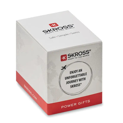 Cutie albă și roșie skross cu model subtil de hartă mondială pentru încărcător skross euro usb ac 27w