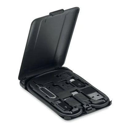 Incarcator wireless 15w negru in carcasa din plastic cu adaptoare card memorie si unitate usb