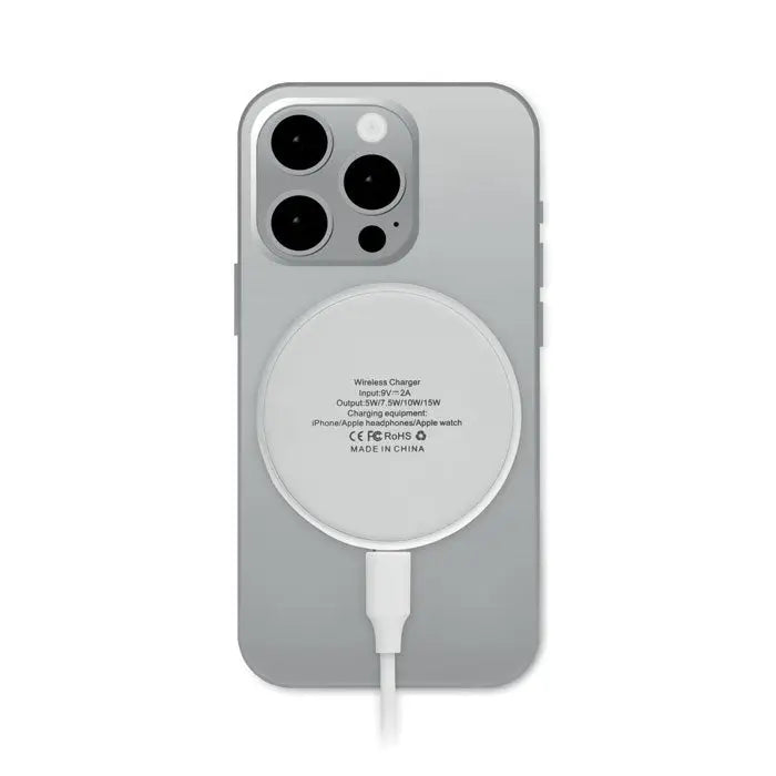 Incarcator wireless 3 in 1 15w argintiu cu cablu alb pentru iphone si apple watch