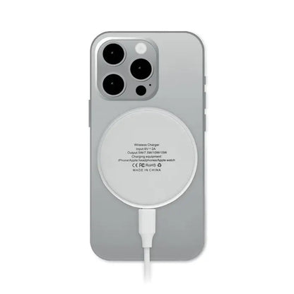 Incarcator wireless 3 in 1 15w argintiu cu cablu alb pentru iphone si apple watch