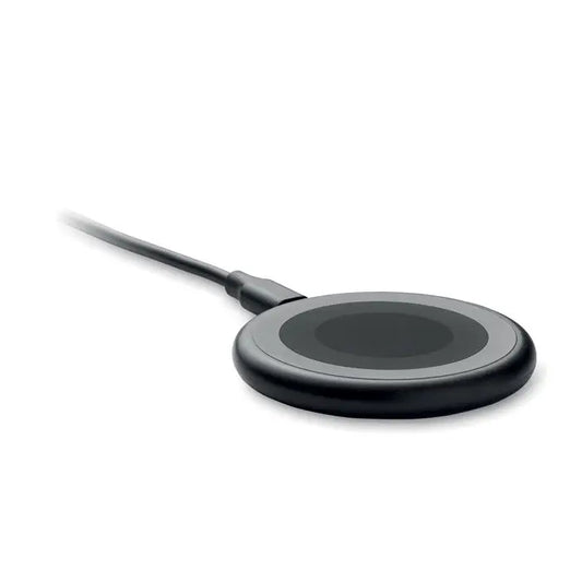Încărcător wireless 3 în 1 15w negru, circular, cu finisaj mat și cablu integrat pentru încărcare rapidă