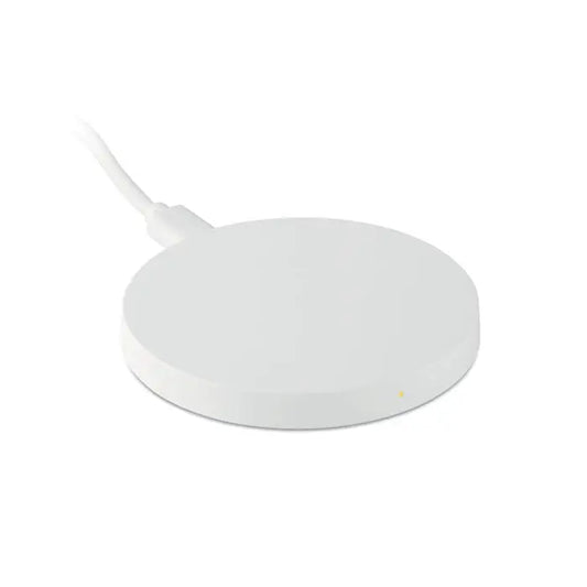 Incarcator wireless 5w alb circular cu design minimalist si lumina indicatoare subtila pentru incarcare rapida