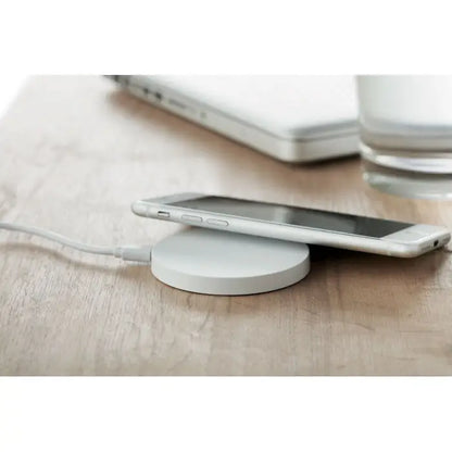 Încărcător wireless alb rotund 5w cu design minimalist elegant pentru încărcare rapidă fără fir