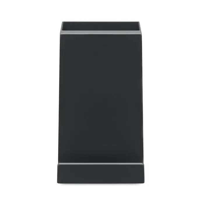 Organizator de birou negru dreptunghiular cu design minimalist și finisaj mat pentru încărcător wireless abs 15w