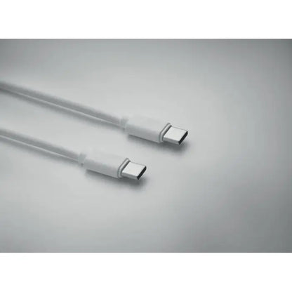 Cablu usb-c alb cu design minimalist si conectori din plastic neted pentru incarcator wireless de 15 w din bambus