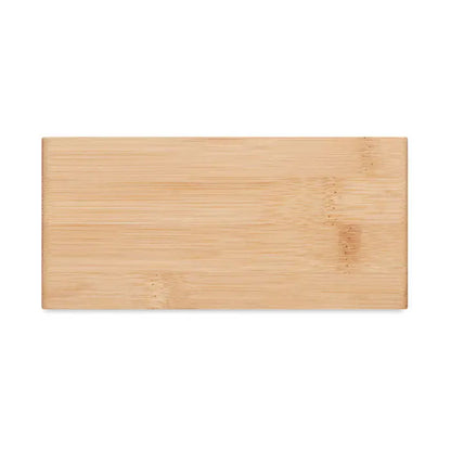 Încărcător wireless din bambus 5w cu suprafață rectangulară și finisaj natural lemn deschis la culoare