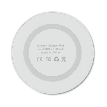 Incarcator wireless mic de 5w alb cu design minimalist si model subtil de cercuri concentrice