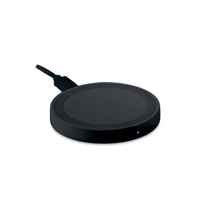 Incarcator wireless mic de 5w negru cu finisaj mat si cablu usb-c pentru incarcare rapida wireless